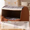 Cama para Perros Grandes, Cama tipo Cajón, Alfombrilla Cálida para Otoño e Invierno, Extraíble y Lavable, Casa de Mascotas Vintage de Cuento de Hadas, Cama para Gatos, Nido para Mascotas