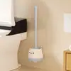 Escova de Banheiro Doméstica de Pinguim de Desenho Animado com Base Banheiro Vaso Sanitário Montada na Parede Sem Perfuração Escova de Cabo Longo Sem Ângulo Morto