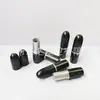 Tubos de Lipstick Negro Mate en Forma de Bala de 12.1 Calibre de Venta Caliente 3.5ml Tubo de Lipstick Vacío Tubo para Bálsamo Labial Material de Empaque