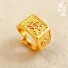 Anillo de la Fortuna Abierto para Hombre Oro Arena Vietnamita Transmisión en Vivo Ventas Directas de Fábrica Chapado en Oro Suministro de Puesto Callejero Venta al por Mayor