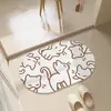 Alfombrilla absorbente de tierra de diatomeas dura de dibujos animados personalizada, alfombrilla de pie de secado rápido para baño, alfombrilla de pie antideslizante para entrada de baño y inodoro