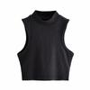 Estilo Europeu e Americano Spice Girls Colete de Gola Meia Alta Desgaste Externo Feminino Moda Verão New Ins Sem Mangas Curto Slim-fit Cropped Top