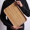 Bandeja rectangular de bambú estilo japonés Bandeja de té de madera maciza Bandeja para pastelería y aperitivos Bandeja de madera para restaurante de té de la tarde