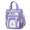 Linda bolsa de tutoría de dibujos animados para niñas de primaria, bolso de mano y bandolera de gran capacidad, bolsa impermeable y resistente al desgaste para libros de arte
