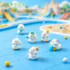 Paisagem em miniatura, figura de pato de praia de verão criativa e fofa, acessório decorativo sonhador, ornamento de mesa ou de carro