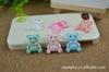 Accesorios de resina DIY carcasa de teléfono móvil palo de belleza material de diamante procesamiento de accesorios para el cabello con pajarita Oso oso de peluche