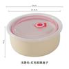 Juego de 6 tazones de cerámica con tapa para alimentos frescos, tazón sellado para arroz, bento, tazón de cerámica con esmalte de color, tazón bento sellado