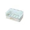 Guanghua jabonera simple con drenaje para baño, para llevar, con tapa, base hueca, drenaje, antideslizante, hebilla para lavabo, soporte para jabón