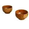 Cuenco de Madera de Azufaifo Japonés Niños Hogar Bebé Retro Madera Maciza Pequeño Bol de Arroz Vajilla de Madera Juego de Cuencos de Madera