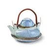Chaleira de Cerâmica Queimada de Três Pontos Japonesa e Teapot com Vento Tatu Pintado à Mão Criativo Retro Simples Teapot Vermelho da Internet Restaurante