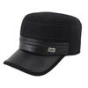 Chapéu masculino de outono e inverno com proteção para as orelhas xadrez estampado para meia-idade e idosos chapéu de algodão boné com aba boné de copa reta boné de beisebol chapéu velho inverno