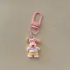 Lindo llavero de overol de cachorro de dibujos animados, colgante creativo personalizado para bolso, decoración de mochila para estudiantes, regalo de accesorio