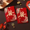 Envelopes vermelhos de casamento, mini envelopes vermelhos para a recepção do noivo, envelopes criativos com o caractere "feliz" para recém-casados, pequenos envelopes para presentes de casamento, lembrancinhas de 100 yuans