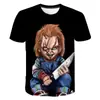 Comércio Transfronteiriço de Halloween Camiseta Estampada 3D Masculina para Adultos Adolescentes Camiseta Masculina de Manga Curta