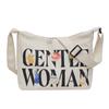 Bolsa Cruzada de Lona para Celebridades de Internet Tailandesas Moda Femenina Bolso Estampado Fábrica al por Mayor Hombro Doble Cara Carta Joker Tote
