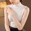 2026 Novo Colete de Renda Sem Manga Meio-Alto para Mulheres, Camada Interna Primavera/Outono, Peça Externa Slim Fit, Camada Base, Emagrecedor, Top de Alta Qualidade