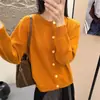 Cárdigan de Punto de Terciopelo de Mapache Estilo Coreano Suave para Mujer 2025 Otoño Nuevo Suéter Chaqueta Top Suave Ceroso
