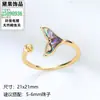 Accesorios de Anillo DIY de Perla Anillo Abierto de Mariposa Elegante Estilo Francés para Mujer, Base de Anillo de Concha de Abulón Moda Estilo Ins de Lujo Ligero