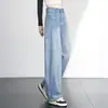 Pantalones de mezclilla acampanados para mujer, primavera y otoño, nuevos, de cintura alta, holgados, casuales, adelgazantes, pantalones de campana con bolsillos grandes, pantalones largos
