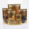 Bolsa de pie aluminizada con sellado dorado, Bolsa de embalaje de plástico para té de flores de papel de aluminio, Bolsa auto-parante con sellado
