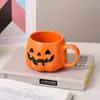 Presente Criativo de Halloween Copo de Cerâmica de Abóbora Copo de Desenho Animado Retrô Caneca de Feriado Copo de Cerâmica para Bebida
