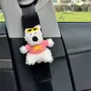 Bonito cojín para asiento de coche de cachorro, felpa de otoño e invierno, cálido, antideslizante, funda de asiento, cojín creativo de dibujos animados para asiento de coche
