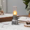 Venda Quente Transfronteiriça Lâmpada de Vela Digital Retro Enfeites Luz Noturna Lâmpada de Vento Suporte de Vela Atmosfera Natal LED Vela