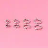 Anillo Retro Viejo Mate de Plata S925 de 5mm 6mm Abierto Cerrado Anillo de Plata con Colgante Cuerda Trenzada DIY Accesorios de Plata