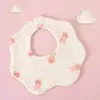 Distribuidor de Baberos Impermeables de Doble Cara de Algodón Puro Tamaño Bebé para Lactantes y Niños Pequeños, Baberos con Forma de Pétalo para Niñas y Niños