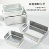 Caja de conservación de alimentos rectangular transparente grande de acero inoxidable 304 con tapa, caja de almacenamiento para refrigerador y congelador, venta al por mayor
