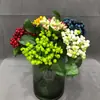Fruta Simulada Cereza Fruta Rama Corta Fruta Navideña Rama Única Jugo de Baya Decoración de Arreglo Floral Accesorios Arándano Baya Biónica