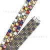 La fábrica vende nuevos diamantes de imitación de vidrio cuadrados de 3 filas de colores mixtos con adhesivo termofusible para ropa, zapatos, bolsos, fundas de teléfono y decoración del hogar.