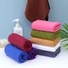 Venta al por mayor de fábrica 400g 35*75 toalla para cabello seco de salón de belleza toalla de fibra engrosada toalla con logo bordado para barbería