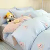 Juego de ropa de cama de cuatro piezas de algodón puro, juego de tres piezas totalmente de algodón para dormitorios estudiantiles, especializado para uso en el campus, sábana individual y funda de edredón, ropa de cama para el hogar