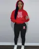 Novo conjunto de moletom com capuz casual de comércio exterior marca de moda conjunto de moletom estampado com cabeça de urso tamanho europeu moletom