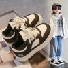 Primavera 2025 Novos Sapatos Esportivos Brancos Cano Baixo Médio e Grande Infantil Meninas e Meninos Sola Macia Branca Sapatos Infantis da Moda Sapatos de Board