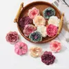 Flor de Peonía Pequeña Simulada Flor de Rosa de Borde Quemado Flor de Seda Fresca Pequeña Flor Simulada DIY Accesorios para Tocado de Flores Boda