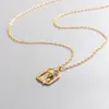 Corrente de suéter personalidade europeia e americana Coringa colar banhado a ouro cobre design de nicho feminino pingente de rosa oco joia atacado