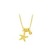 Collar de Estrella de Mar Hielo Triturado Chapado en Oro Estilo Mismo que Xiaohongshu, Cadena para Clavícula de Estrella de Cinco Puntas Versátil Simple y Elegante Personalizable Venta al por Mayor