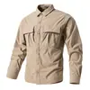 Chamarra Camisa de Manga Larga con Cuello para Hombre, Suelta de Algodón Puro, Primavera-Otoño