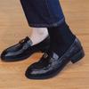 Mocasines Vintage Estilo Británico Camelia Piel Vacuna 2025 Mujer Primavera y Otoño Nuevos Punta Redonda Slip-on Tacón Ancho Zapatos de Una Capa