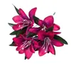 Ramo de Flores Artificiales con 7 Cabezas de Lirios para Decoración de Boda, Arreglo Floral Artificial, Decoración de Flores de Plástico para Salón de Bodas