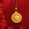 Itens Populares em Lives: Pingente de Peixe Dourado Estilo Antigo da Xiaohongshu e Douyin com Bússola de Fera Mítica Microincrustada e Colar de Dente de Lobo Vazado