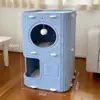 Casa para Gatos de Múltiples Niveles en Stock para Hogares con Múltiples Mascotas, Estructura para Trepar Gatos, Tablero Rascador para Gatos, Todo en Uno, Adecuado para Todas las Estaciones, Resistente al Desgaste y a los Arañazos