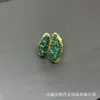 Anillo nuevo de piedra natural en bruto incrustado con diamantes, sensación vintage de alta gama, anillo abierto súper brillante, joyería personalizada, suministro transfronterizo