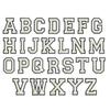 Pegatinas de tela grandes blancas bordadas con 26 letras y números para suéter, uniforme de béisbol, abrigo, sombrero, bolso, pegatinas decorativas con bordado inglés