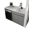 Gabinete de Lavandería para Balcón con Panel de Aluminio tipo Panal Personalizable con Combinación Integrada de Lavadora y Secadora