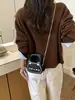 Bolso de mano de gato de dibujos animados, lindo para niñas, correa larga desmontable para el hombro, monedero portátil para lápiz labial de un solo hombro cruzado, transfronterizo