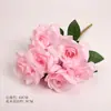 Nova rosa artificial de 9 cabeças com bordas encaracoladas, adereço de decoração de casamento, buquê de mão, flor de seda, atacado do fabricante