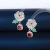 Brincos Estilo Flor de Luxo Leve Brincos Brincos Microincrustados Zircônia Agulha de Prata s925 Moda Design Versátil Atmosférico Sensação de Alto Nível